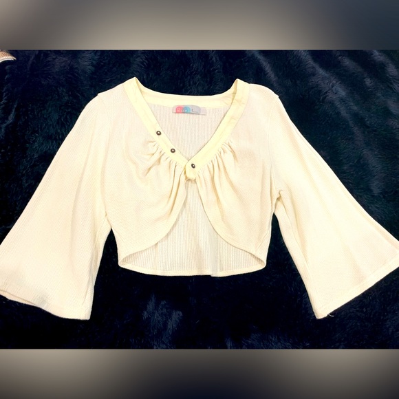 Free People “Beach” wear, cute cream colored crop top in size medium - Picture 1 of 4